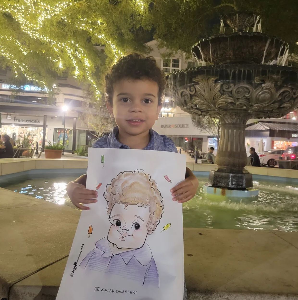 Live caricature drawn at an outdoor event