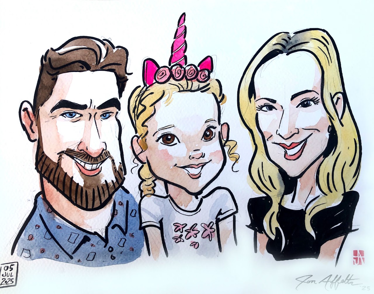 Live caricature of a guest by Jon